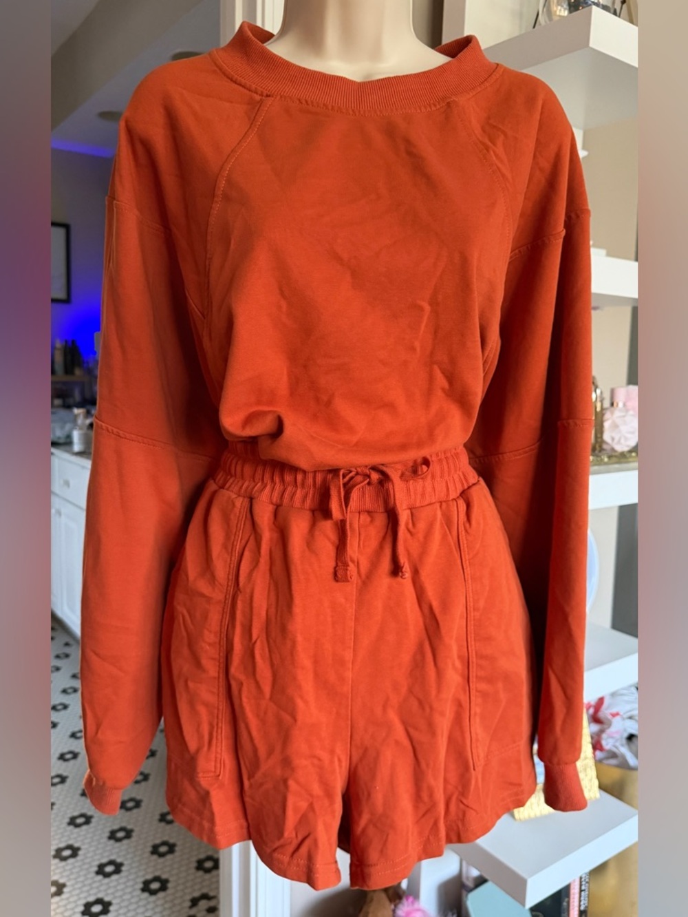 Soft Orange Drawstring Lounge Set